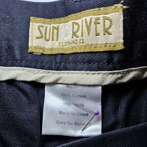 40x30 Men's Flat Front Black Pants